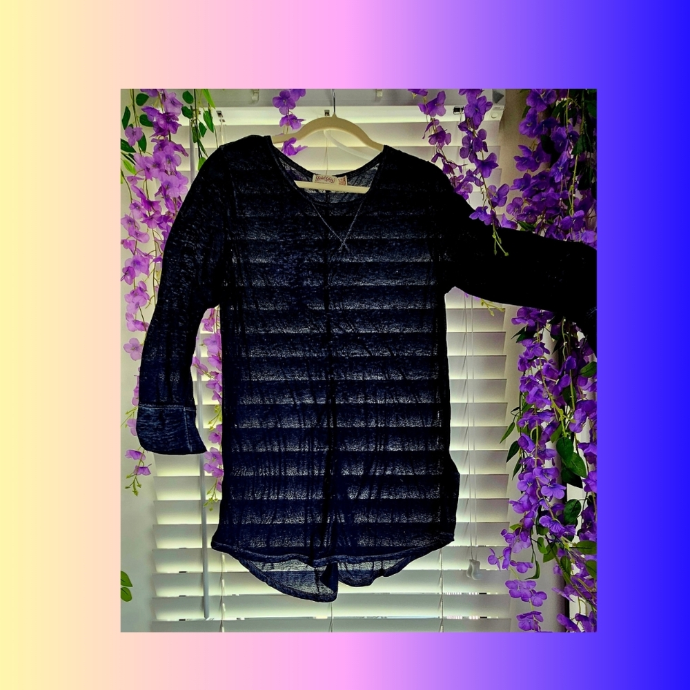 Faded GLoru Burnout Women's XL Long Sleeve Sheer Shirt Top